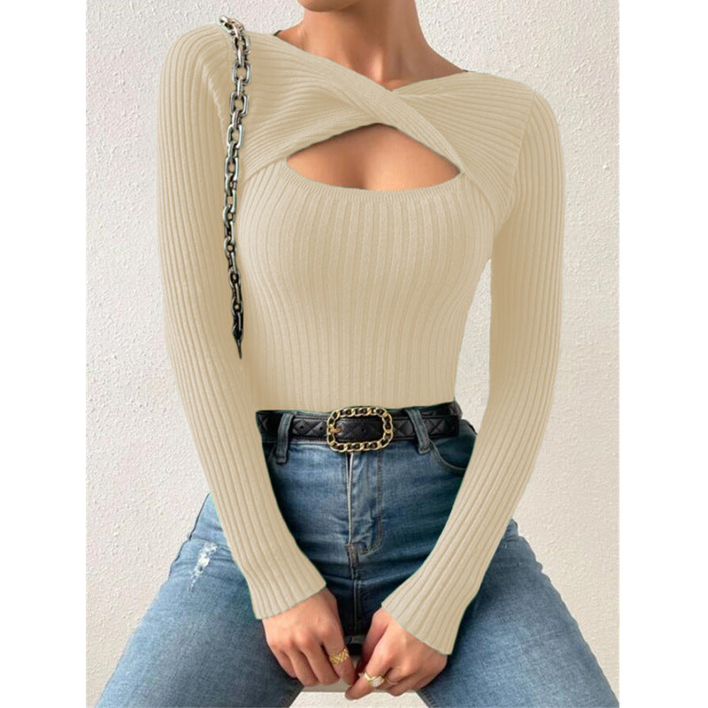 Hohlstrick-Pullover mit Asymmetrischem Schnitt – Trend Edition